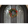 thumbnail image 3 of Admired by Nature ABN1W004-NTRL 22 in. Artificial Red Geranium Spring Summer Fall Wreath Home Decor, Red, 3 of 3
