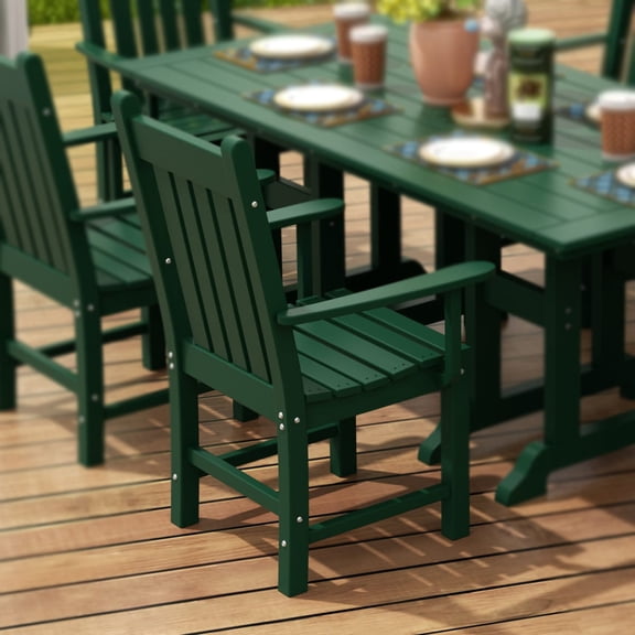 WestinTrends Malibu Outdoor Patio Dining Armchair, Dark Green