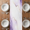 thumbnail image 6 of Marble Purple Table Runner - 48 Inch Long, Kitchen Dining Table Runner Dresser Scarves, Gold White Modern Gradient Ocean Ripple Farmhouse Decor for Coffee Tables Wedding Party Banquet, 6 of 8