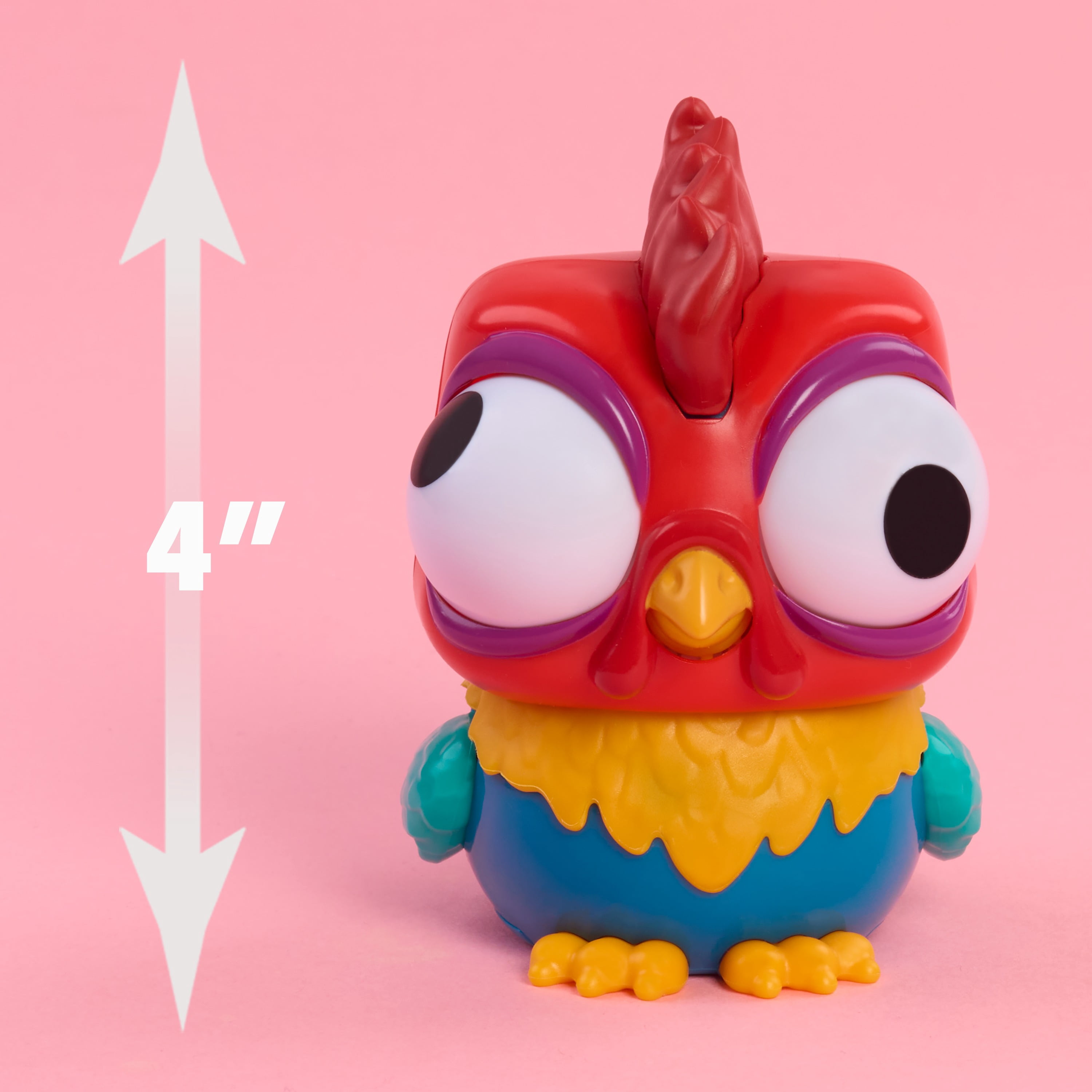 Disney Moana Many Moods Mini Heihei Interactive Toy, 4-Inch Heihei Figure with Sounds, Motion, and 40+ Reactions, Disney Toy by Just Play, Ages 3+