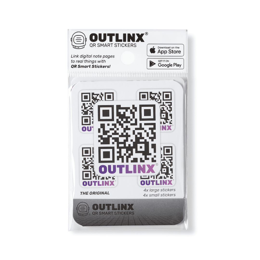 Outlinx The Original QR Smart Sticker Pack, 8 stickers