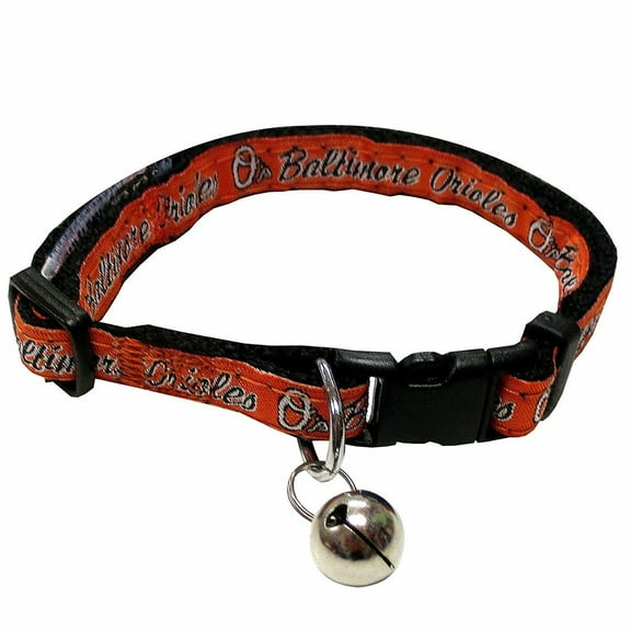 Pets First MLB Baltimore Orioles Adjustable, Breakaway Cat Collar, Durable Nylon with Jingle Bell in 29 MLB teams