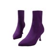 thumbnail image 1 of Innerwin Bottines pour Femmes Talon Haut Stilettos à Enfiler Chaussures d'Hiver Mode Bout Pointu Formel Violet 6, 1 of 8