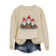 thumbnail image 4 of Oalirro Christmas Sweatshirts for Women Long Sleeve Graphic Dressy Womens Top Merry Christmas Print Khaki Round Neck Top, XS, 4 of 6