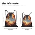thumbnail image 2 of Saiise Red And Gray Flame Fox Pattern Sports Drawstring Backpack - String Swim Gym Bag with Wet Proof Pocket for Women&Men-Medium, 2 of 6