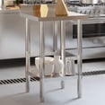 thumbnail image 1 of vidaXL Kitchen Work Table with Backsplash 55x55x93 cm Stainless Steel, 1 of 5