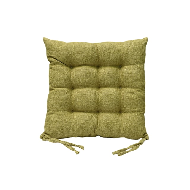 Cojín de asiento Yuarrent lino cuadrado color sólido verde