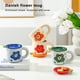 thumbnail image 2 of Toystoory Taza de cerámica con tapa para café y agua, bonitas tazas con diseño de flores, recipiente para desayuno, asa para taza, suministros Juegos de servir café y té Naranja, 2 of 6