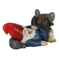thumbnail image 5 of Whimsical Holiday Tipsy Drunk Garden Gnome Sleeping Near Squirrel Wine Holder, 5 of 9