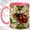 Pink, variant on Floral Ladybug Coffee Mug, Nature Insect Mug, Ceramic 11 oz