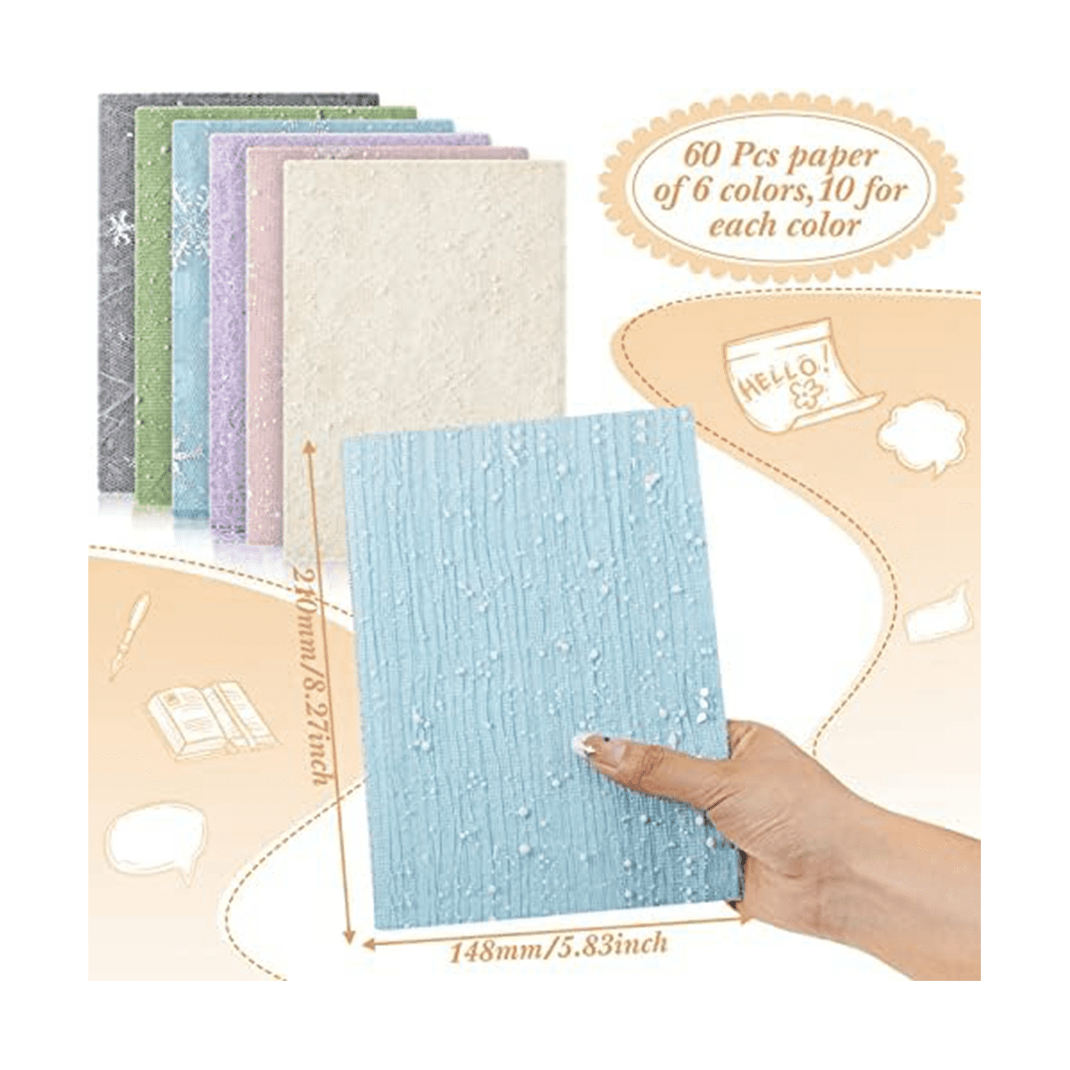 60Sheets Scrapbooking Paper A5 Paper Scrapbooking Paper Embossed Paper for Scrapbooking Journaling Craft Art Card Making