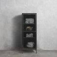 thumbnail image 2 of 1-Door Glass & Metal Display Cabinet in Black, 2 of 5