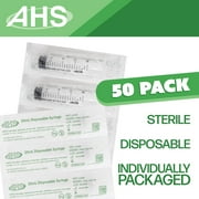 20mL Luer Slip Syringe (50Pack), Sterile, Individually Wrapped, Syringes for Liquid, Scientific Labs, Feeding Syringes for Pets, Measurement, Medicine, Dispensing, Oral, Clear