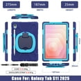 thumbnail image 6 of XYX Case for Samsung Galaxy Tab S11 11 inch 2025 Released, 360 Degree Rotating Hand Grip Shockproof Cover with Shoulder Strap, NavyBlue Blue, 6 of 7