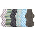 thumbnail image 1 of DEBGFS For Heavy Flow Bamboo Charcoal Reusable Menstrual Pads - Reusable Sanitary Pads | Reusable Panty Liners | Soft Cloth Menstrual Pads - 5 Pack Reusable Menstrual Pads (Extra Large),stylea, 1 of 5