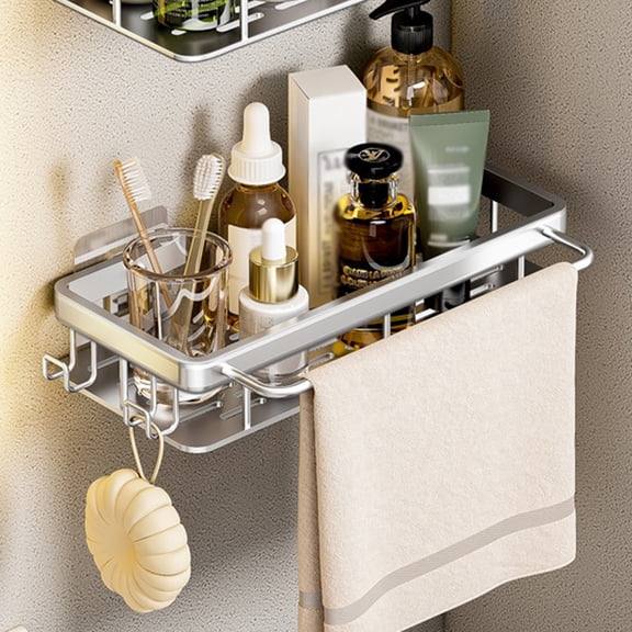 Xihbxyly Estante para Ducha, Organizador de Pared, Sin Taladros, Aluminio Inoxidable, Diseño Compacto, Almacenamiento para Baño y Cocina, Versátil, Tamaño 30,5 X 13 X 5,5 Cm