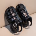 thumbnail image 3 of WOYY Girls' Closed Toe Sandals Soft Sole Beach Leather Shoes (Toddler/Little/Big Kids), 3 of 8