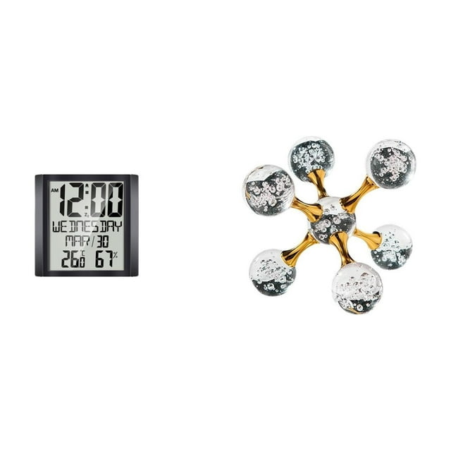 Reloj despertador digital de pared con , función de repetición de alarma, calendario, indicador de temperatura y humedad, esfera de cri
