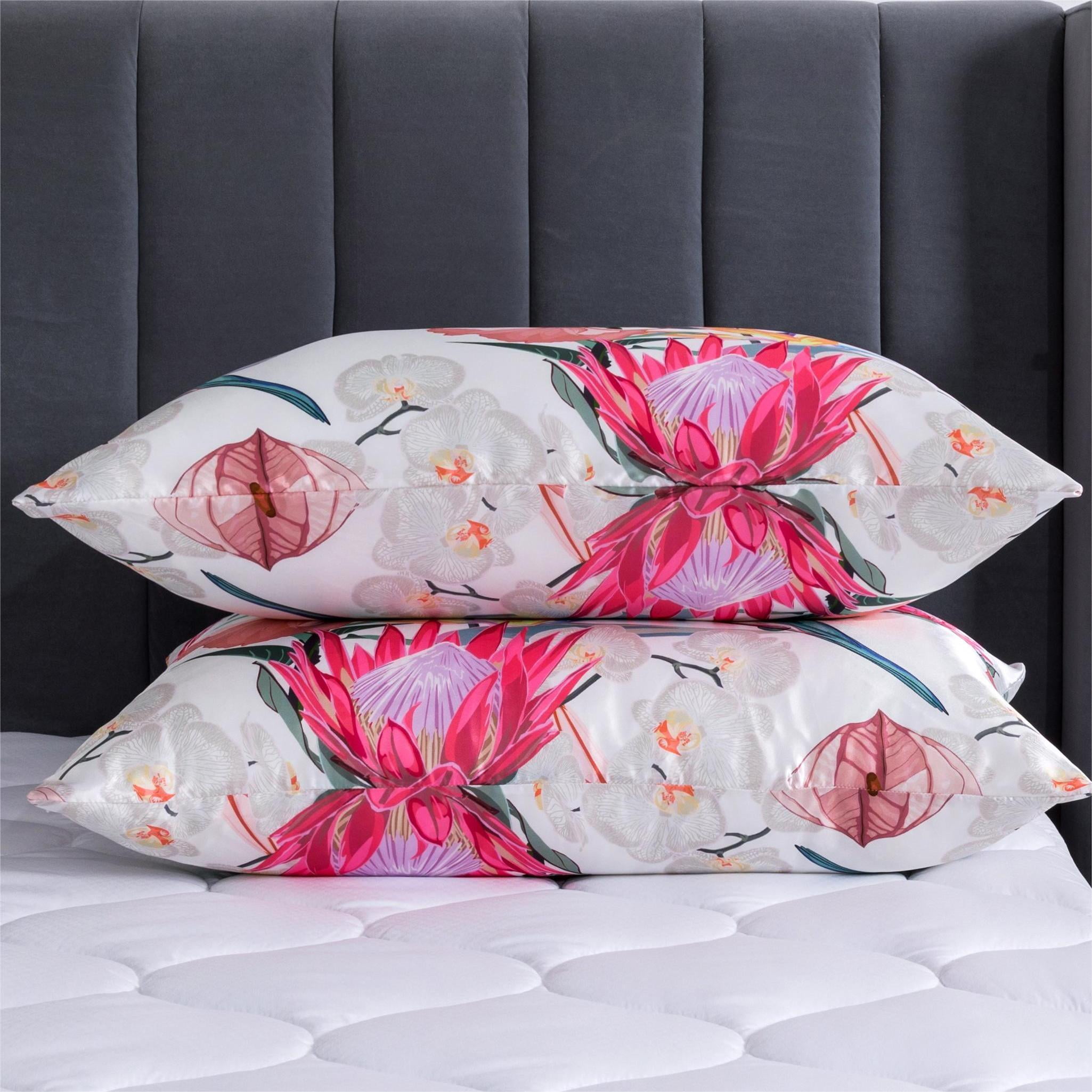 ANMINY Satin Pillowcase Set of 2 Standard Silk Bedding Pillowcases 26