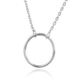 thumbnail image 5 of Charming Simplicity Sterling Silver Circle Pendant Necklace, 5 of 5
