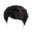 thumbnail image 1 of Pelucas De Hombre Cabello Humano Peluca Ondulada Negra Corta Peluca De Peluquín Resistente Al Calor 22cm, 1 of 6