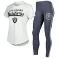 thumbnail image 4 of Women's Concepts Sport White/Charcoal Las Vegas Raiders Sonata Top & Leggings Sleep Set, 4 of 7