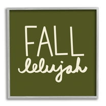 Stupell Industries Fall-lelujah Autumn Phrase Holiday Painting Gray Framed Art Print Wall Art, 17 x 17