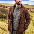 thumbnail image 1 of Cárdigan de otoño e invierno para hombre, suéter de punto ajustado de manga larga de color sólido, suéter para hombre, 1 of 6