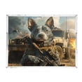 thumbnail image 2 of WOBOGO Acrylic Serving Trays 15.7x11.8 Inch Spill Proof Clear Decorative Organizer with Handle Justice Puppy, 2 of 7