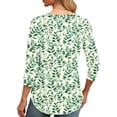thumbnail image 5 of Dasayo Boho Womens Tops 3/4 Sleeve Summer Tropical Smocked Blouses Women's Blouses L, 5 of 7