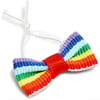 Bright Creations 3" Mini Rainbow Satin Bow Twist Ties with Clear Twist Ties for Treat Bags and Gift Package, 200 Pack