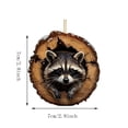 thumbnail image 4 of Simulated Cracked Snowy Tree Trunk Christmas Ornament,Resin Raccoon Tree Hole Hanging Pendant,Frosted Hollow Log Decor,Woodland Wildlife Holiday Tree Hanging Decoration, 4 of 7
