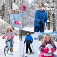thumbnail image 7 of Cooraby 2 Pack Long Kids Winter Ski Gloves Waterproof Warm Snow Gloves Thick Unisex Mitten Gloves for Girls Boys, 7 of 7