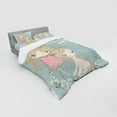 thumbnail image 3 of Saying Duvet Cover Set, Composition Little Princess Girl Unicorn Never Stop Dreaming Words, Bedding Set with Shams and Fitted Sheet, 3 Sizes, by Ambesonne, 3 of 3