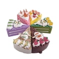 thumbnail image 2 of Artificial 6pcs Artificial Mini Cake PU Faux Slice Cake Simulation Decorative Triangular Cake Dessert Model for Kitchen Bakery Decor, 2 of 7