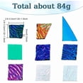 thumbnail image 2 of 1 Box 84g Dichroic Glass Scrap Fusible Glass Pieces with Iridescent Color Rainbow Fusing Microwave Kiln Art Pieces Compatible Material for Jewelry Making Supplies DIY Pendant Crafting, 2 of 7