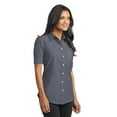 thumbnail image 4 of Port Authority Ladies Short Sleeve SuperPro Oxford Shirt-L (Black), 4 of 6