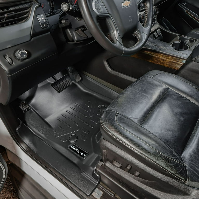 SMARTLINER Black Custom Floor Mats For 2014-2018 Chevy Silverado/GMC Sierra Double Cab (2 Row Set)