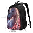 thumbnail image 4 of Yiaed Flower White Horse Print Laptop Backpack,Business Travel Durable Laptops Backpack with USB Charging Port,Water Resistant College Computer Bag, 4 of 5