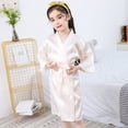 thumbnail image 3 of Pijamas de seda de hielo para niños, ropa de hogar fina de estilo japonés para niños, camisón de seda para niñas, 3 of 5