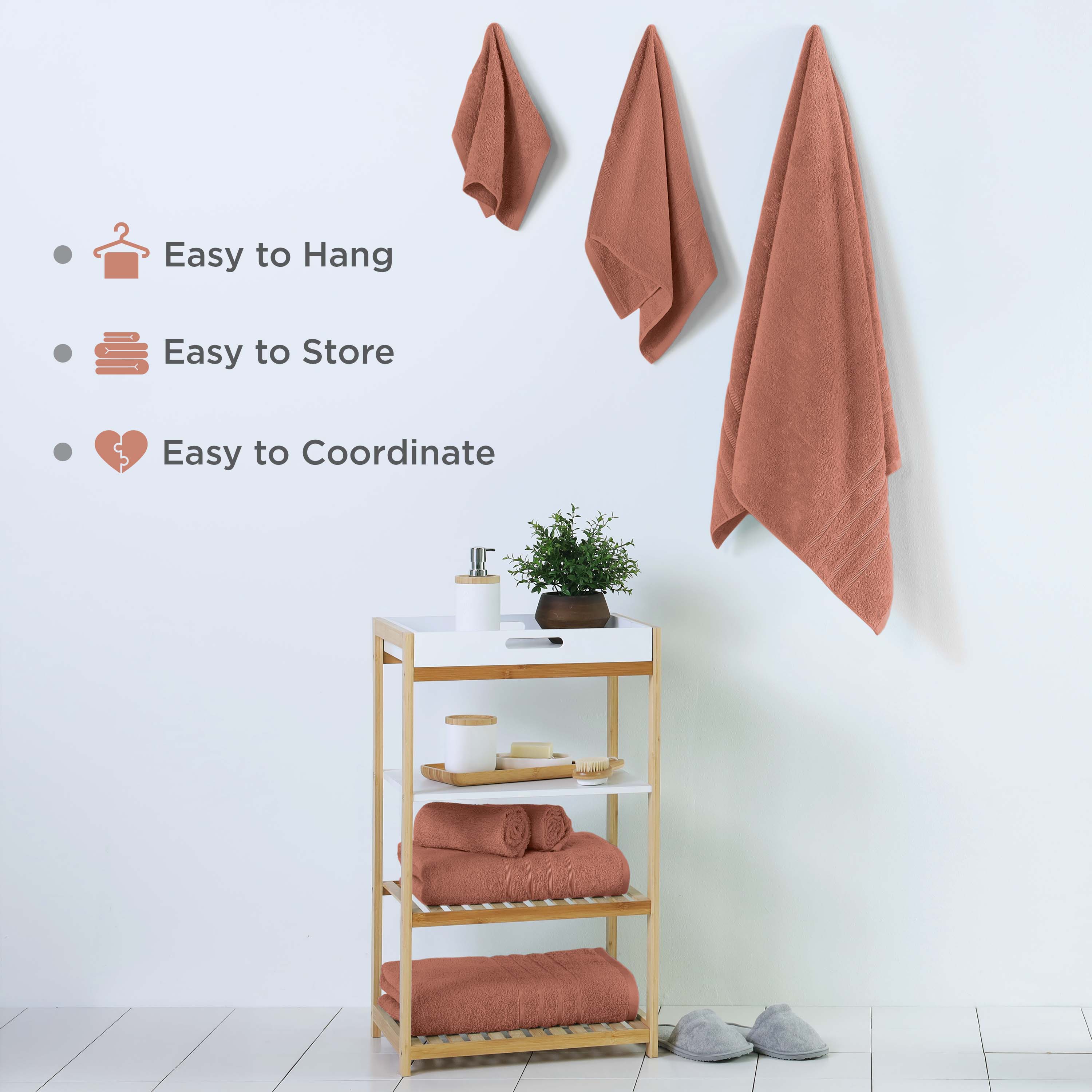 Martex 6-Piece Towel Set | 100% Cotton Soft & Absorbent Bath Towels | Terracotta