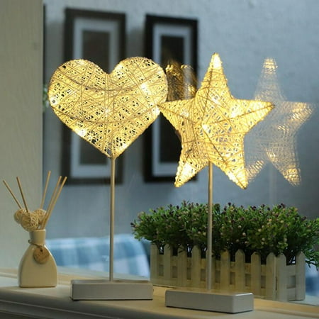 12v Yellow Illuminative Heart Star Shaped Night Light Fairy Star Shaped Night Light Fairy