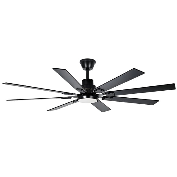 Ventilador de Techo Moderno 72" con Luz LED Regulable 3CCT, Negro 8 Aspas de Madera Motor DC Reversible Ultrasilencioso 6 Velocidades Control Remoto y App para Salón Dormitorio Terraza