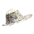 thumbnail image 2 of BKER 2 In 1 Portable Sun Hat Foldable Hand Fan Hat For Women Summer Flower Pattern Beach Hat For Travel Beach, 2 of 5