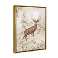 thumbnail image 3 of Stupell Industries Elk Snow Covered Forest Holiday Painting Gold Floater Framed Art Print Wall Art, 3 of 6