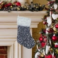 thumbnail image 5 of Holloyiver 17.4 Inch Large Sequins Christmas Stockings Present Bag with Plush White Rims, Hanging Candy Bag Socks Christmas Tree Ornaments, Gift Bag Snacks Home Decorations (Gray), 5 of 6
