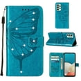 thumbnail image 5 of Allytech For Samsung Galaxy A53 5G Flip Wallet Case,Stylish Diamond Embossed Butterfly PU Leather Shockproof Soft TPU Holder Cover with Hand Strap.For Samsung Galaxy A53 5G,Blue, 5 of 6