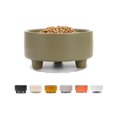 thumbnail image 1 of Waggo Uplift Cuenco de cerámica para perros para razas pequeñas, medianas y grandes, pesado y duradero, plato de comida y agua para mascotas, apto para lavavajillas, comedero elevado moderno (oliva gr, 1 of 5