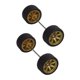 thumbnail image 1 of 2 piezas de ruedas 1:64, llantas de aluminio para modificaciones de automóviles con ejes de varilla redonda, Oro, 1 of 9