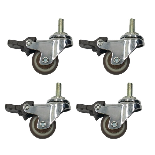 4 x Ruedas giratorias fijas de 1" con Rueda pequeña Silencioso 360 Giratorio Rueda de repuesto Tpr Sin ruido Rueda pa protección de Gloria ruedas giratorias
